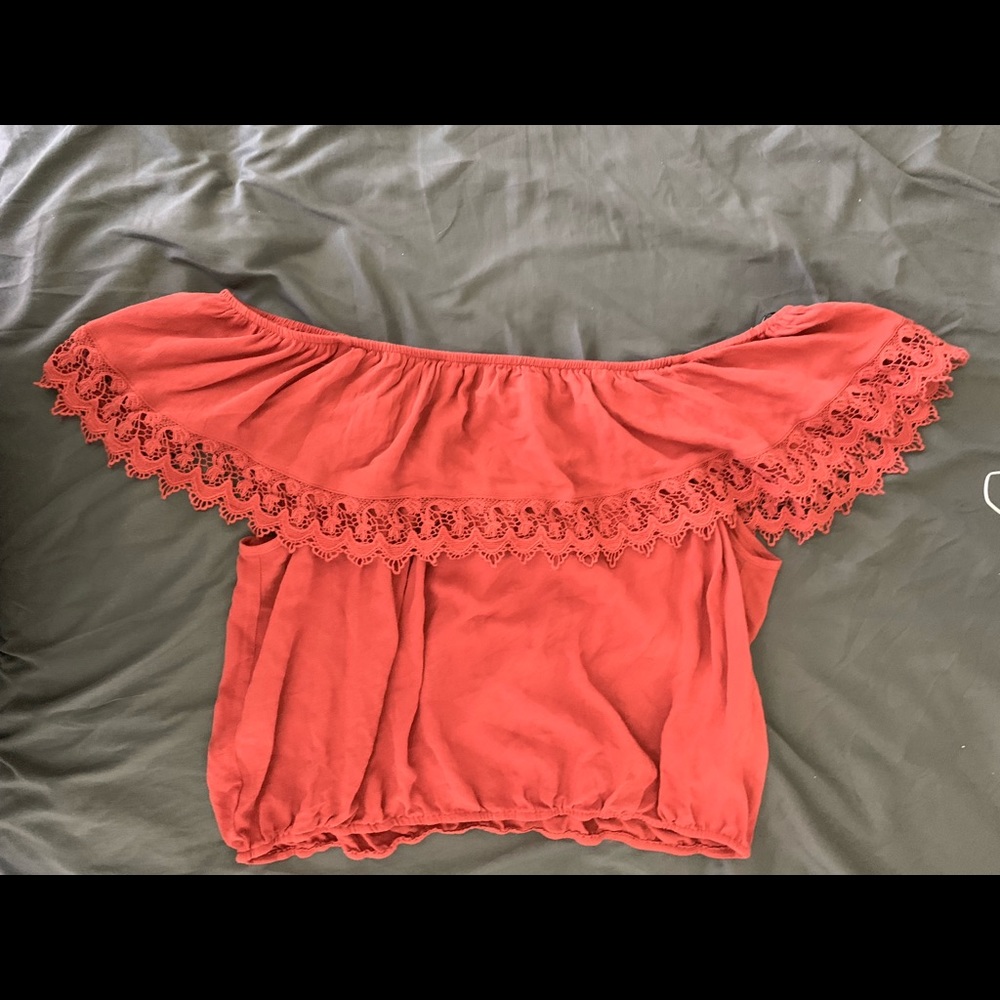 Cinnamon red crop top